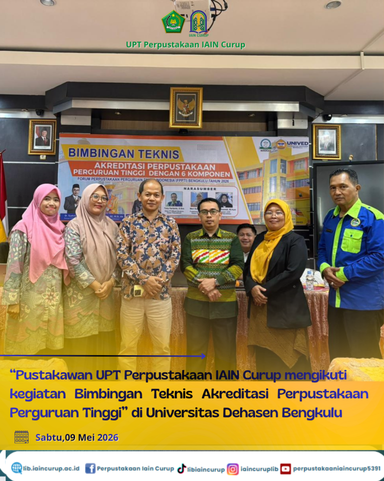 Pustakawan UPT Perpustakaan IAIN Curup Ikuti Bimbingan Teknis Akreditasi Perpustakaan Perguruan Tinggi di Universitas Dehasen Bengkulu